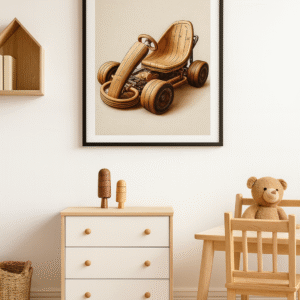 Handkart Wooden Kart Poster – A1 Wall Art for Kids Room
